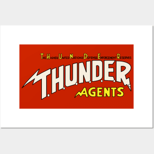 Thunder Agents logo - white Posters and Art